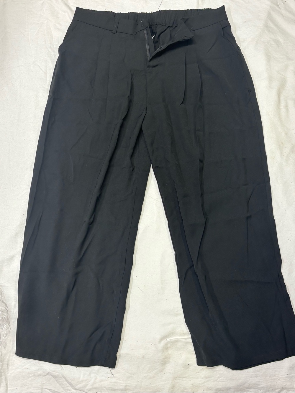 Classic Wide-Leg Black Trousers
